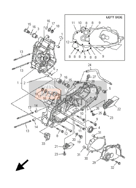 Yamaha YP400 MAJESTY 2007 Crankcase for a 2007 Yamaha YP400 MAJESTY